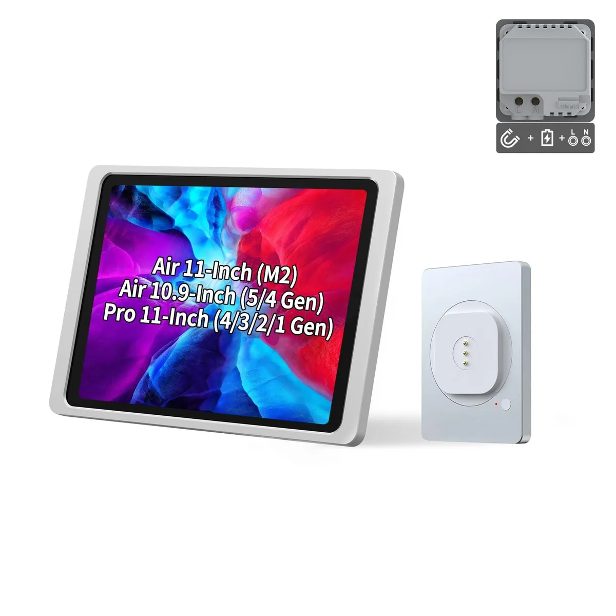 EMONITA EMONITA AC Magnetic iPad Wall Mount 11" Silver 18W 360° — product photo