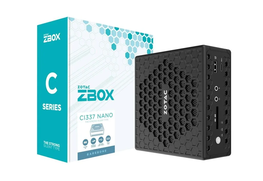 ZOTAC ZOTAC ZBOX-CI337NANO-U barebone mini PC Intel N100 DDR5 16GB max — product photo