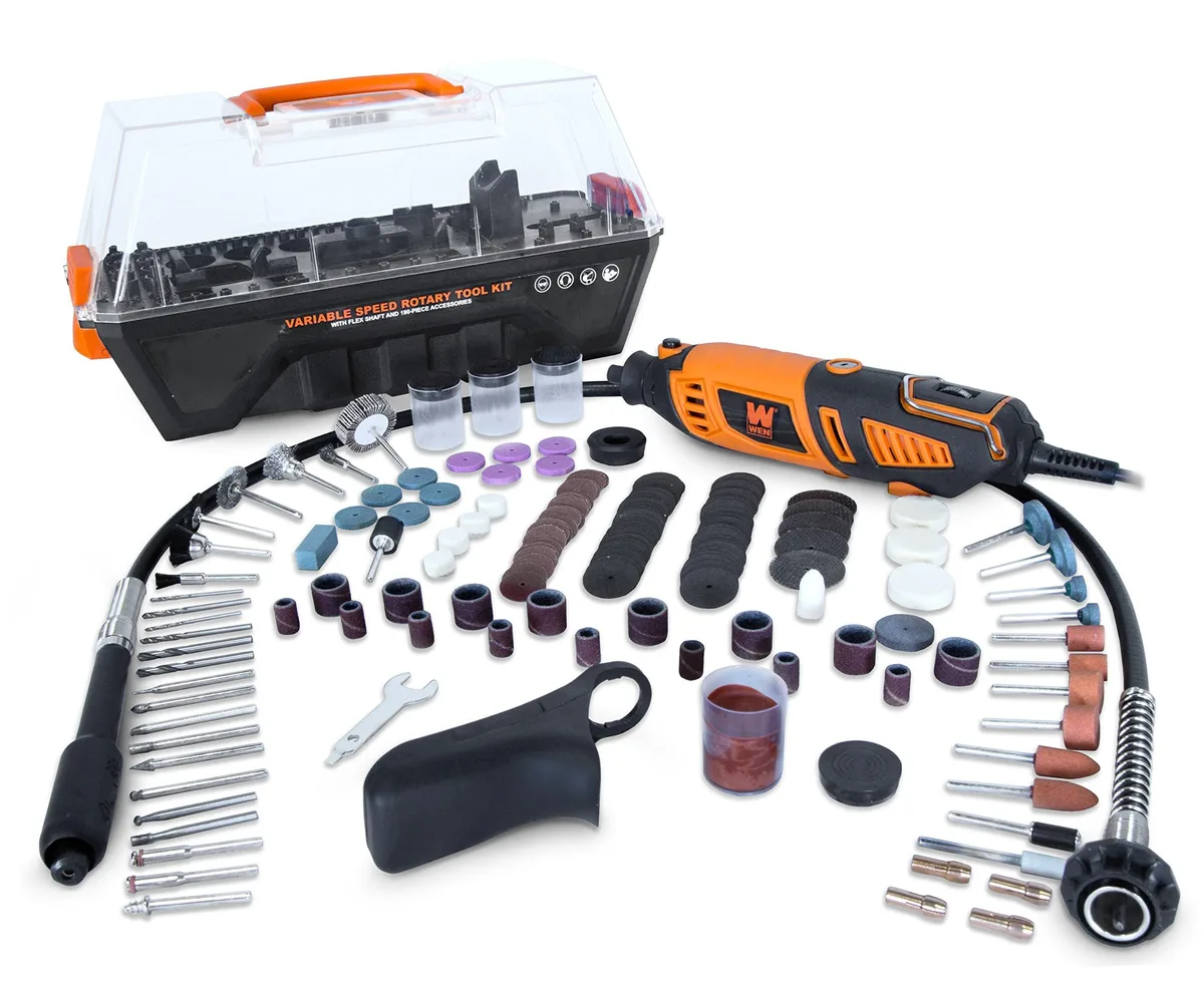 Olympia Tools 2305 rotary tool kit in carrying case with flex shaft and accessories
