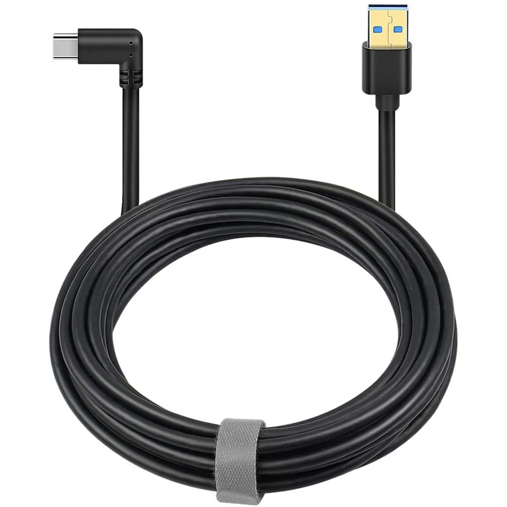 Hitoor Hitoor USB A to USB C Cable 10FT 3M 90 Degree Quest Link Thunderbolt 3 Black — product photo