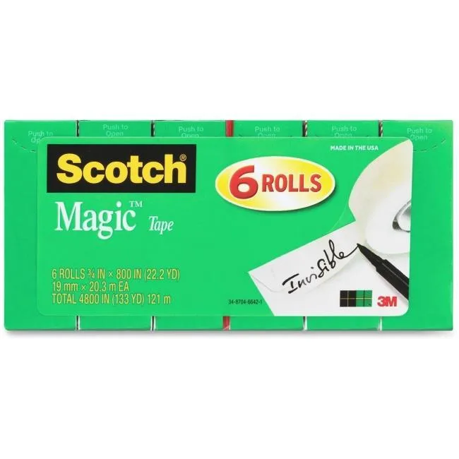3M 3M Scotch Magic Tape 0.75" x 22.2 yds 6 Rolls 810S6 — product photo