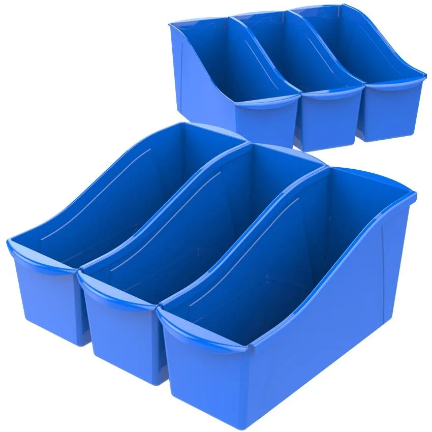 Storex Storex 71101U06C Large Book Bin Blue 6 Pack — product photo
