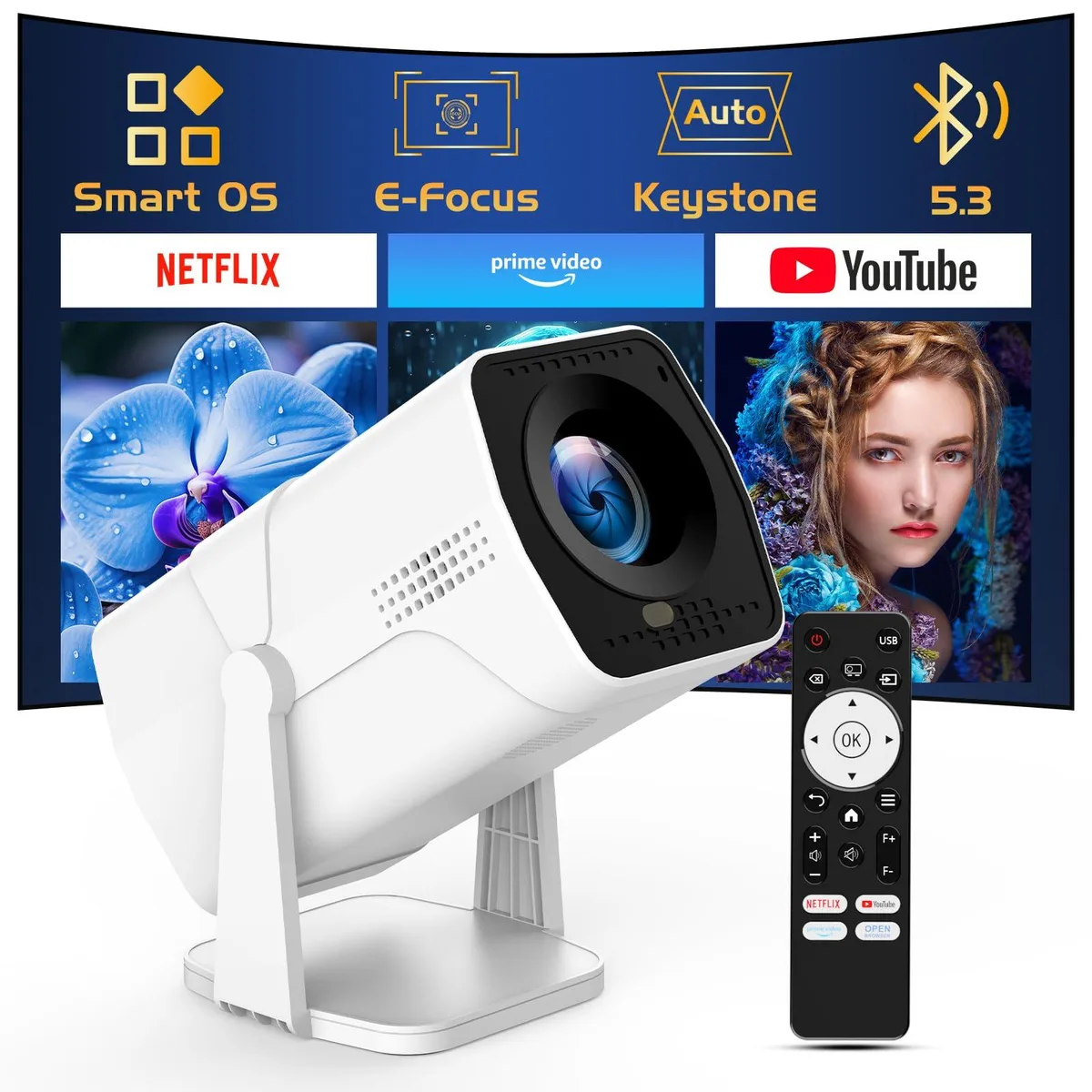  ViewSonic EW Series White Business Projector 1080P 270° Rotatable Wi-Fi 6 — product photo