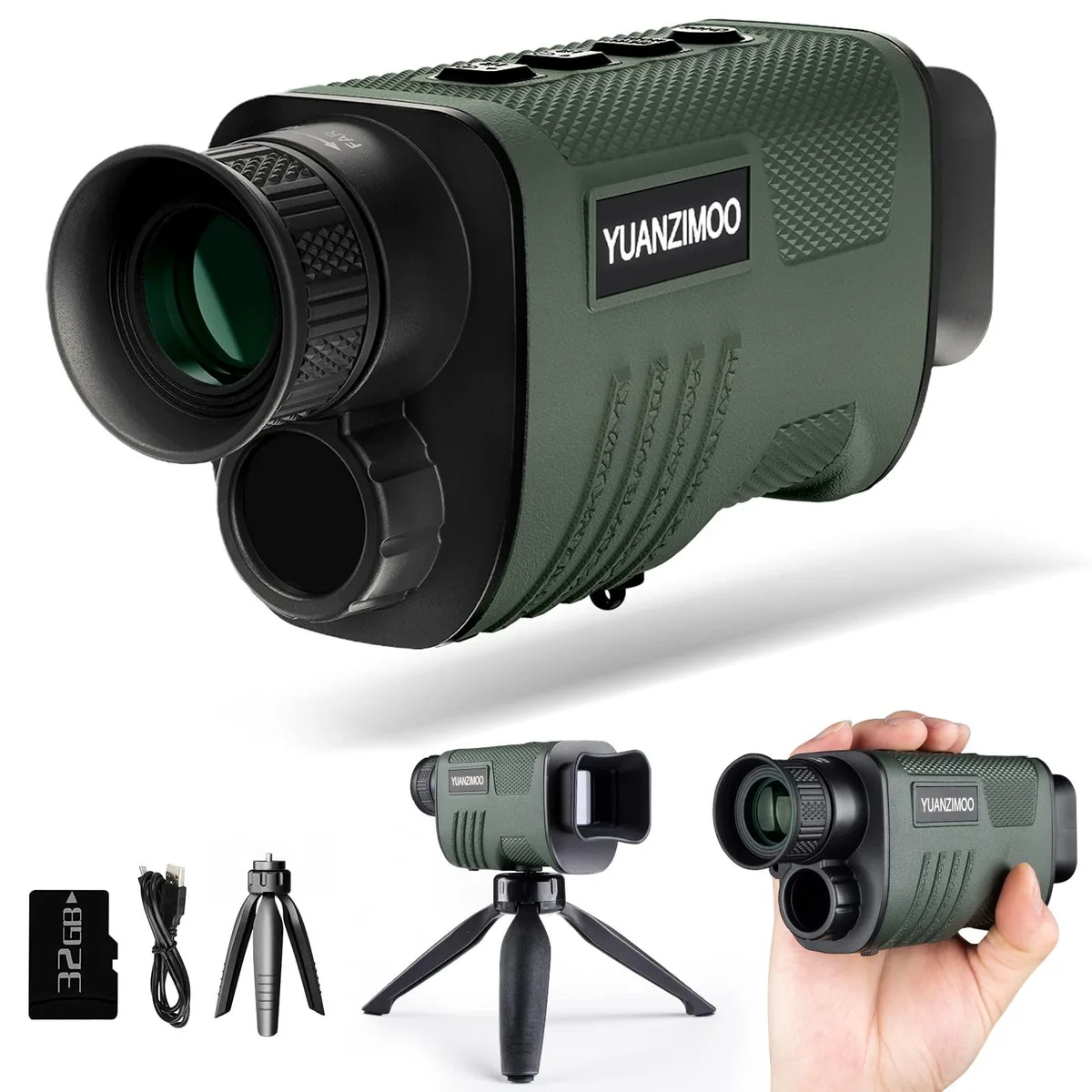  YUANZIMOO Night Vision Monocular 8x Zoom 24mm 984ft 32GB Green — product photo