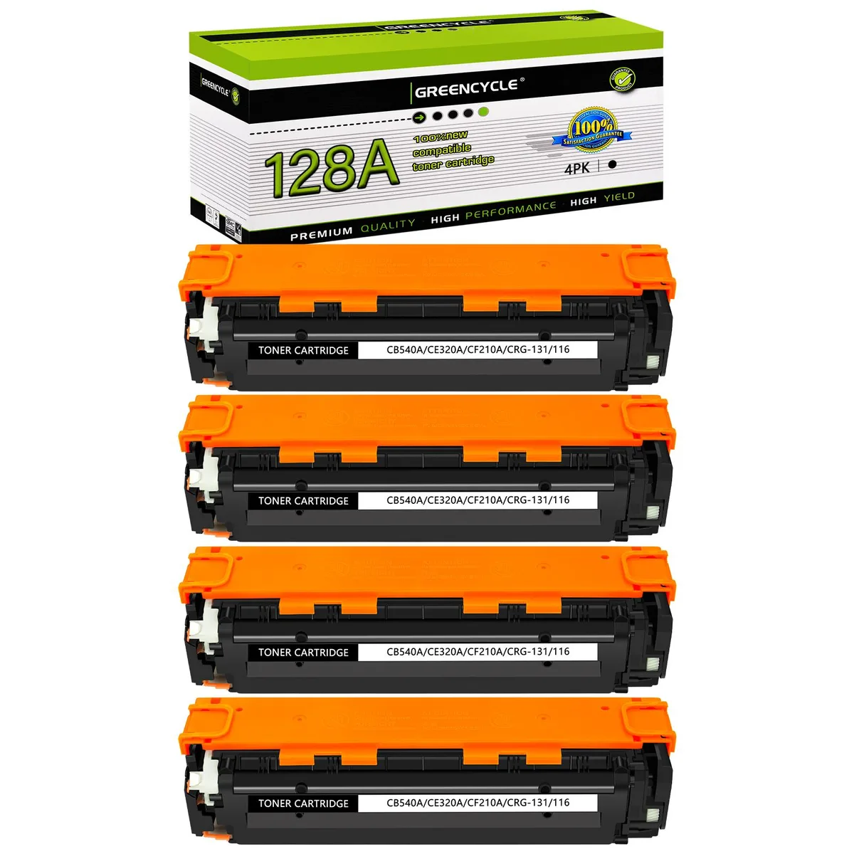 GREENCYCLE GREENCYCLE 4 Pack 128A CE320A Black Compatible Toner Cartridge — product photo