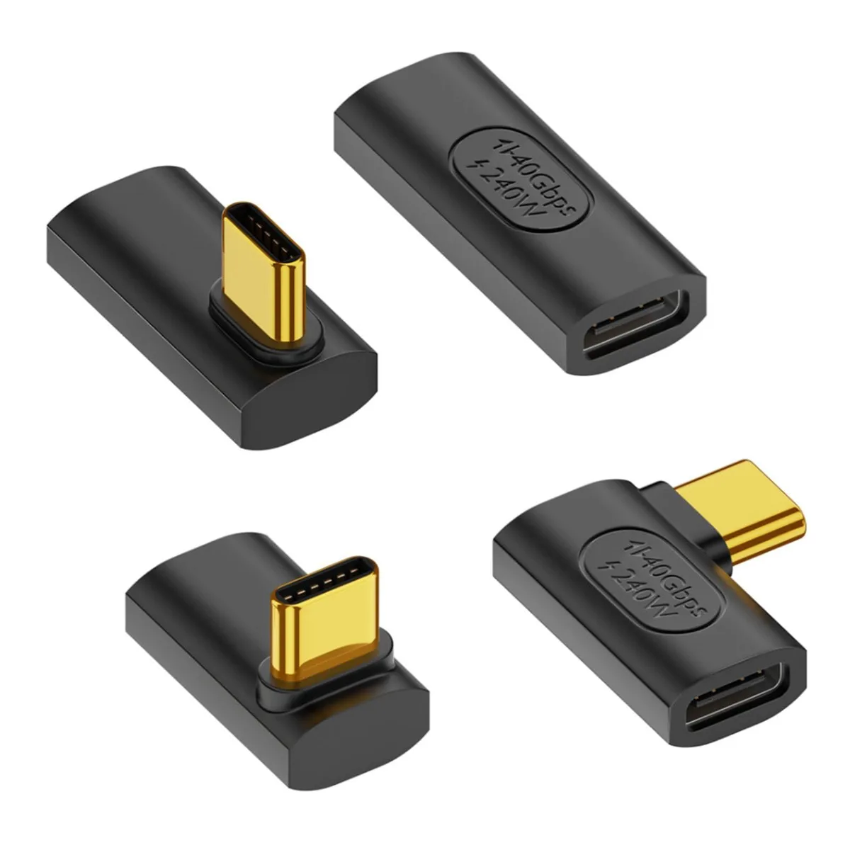 BUCIER BUCIER 90 Degree USB C Adapter 4 Pack 240W 40Gbps 8K@60Hz Thunderbolt 4 — product photo