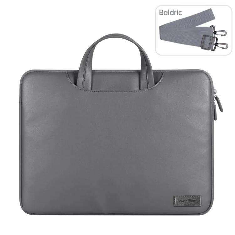 allentian allentian Waterproof PU Laptop Inner Bag 13 / 14 inch Grey — product photo