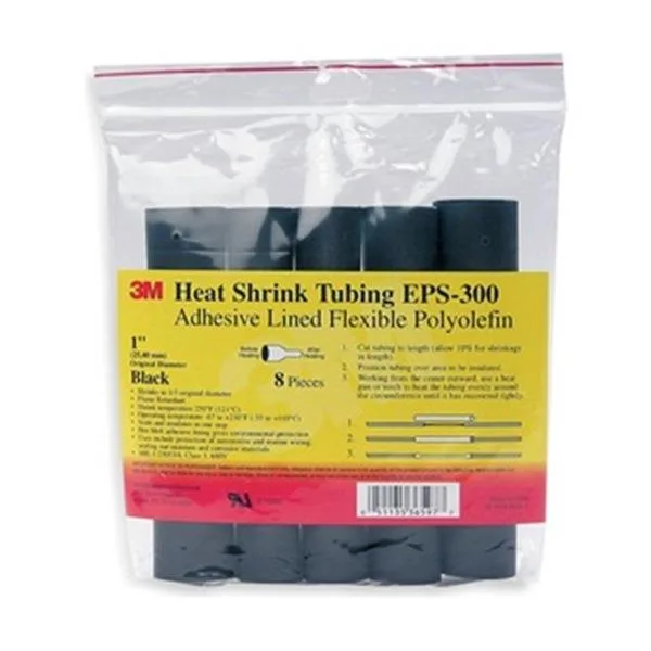 3M 3M EPS300 3/4" Black Adhesive Heat Shrink Tube 6" 10pc — product photo