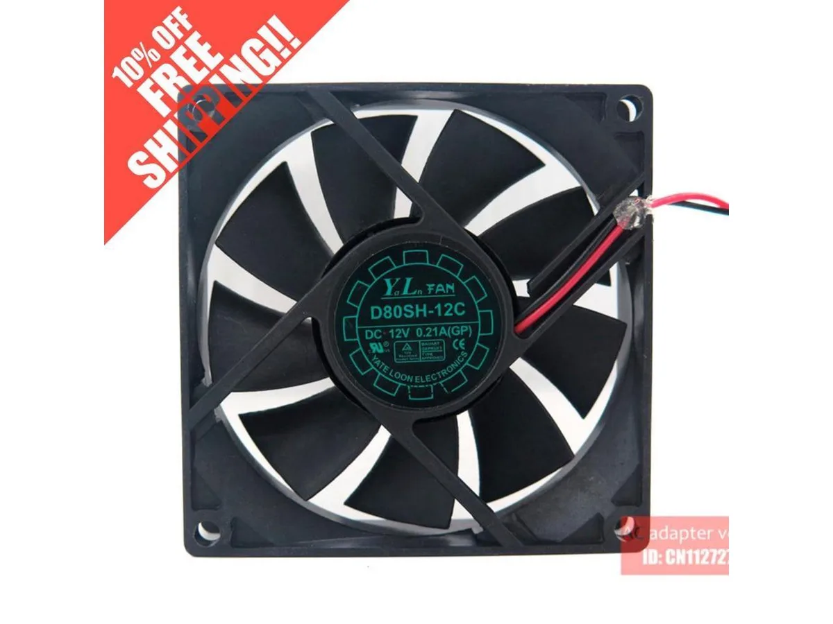 Fans Fans D80SH-12 Yate Loon 8020 12V 80mm case fan — product photo