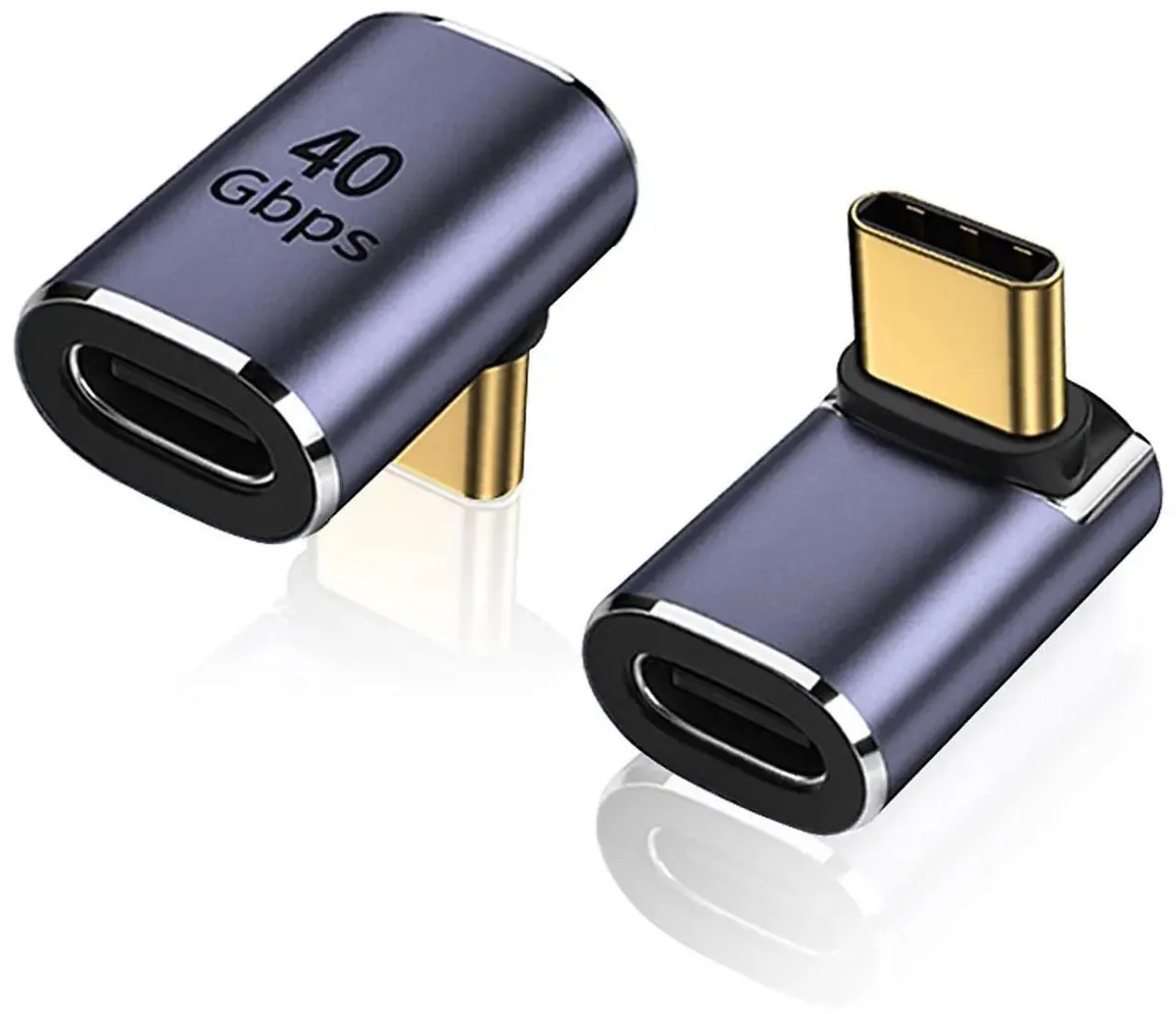 Vszerda Vszerda 90 Degree USB-C Male to Female Adapter 2 Pack Metallic Purple — product photo