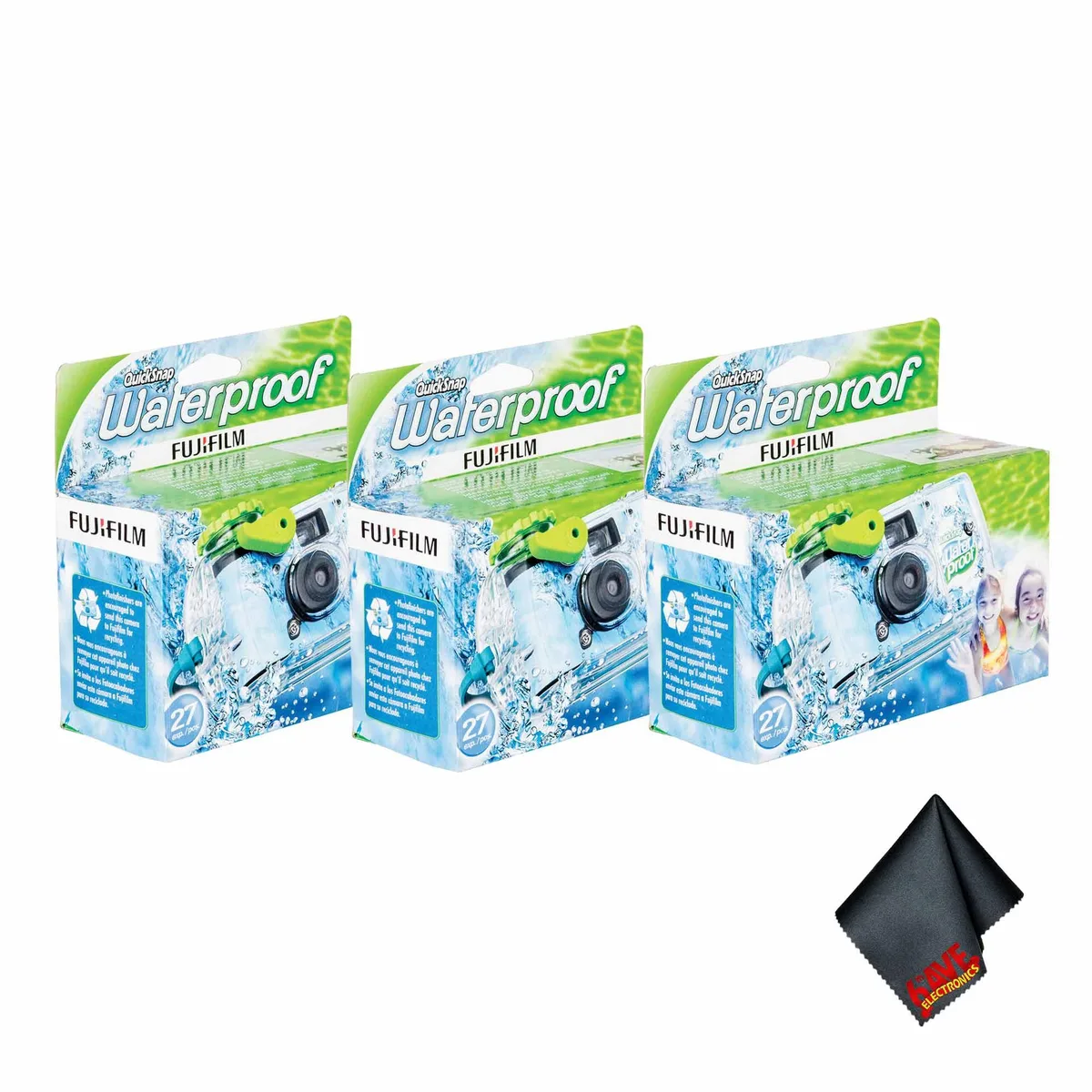 FUJIFILM FUJIFILM QuickSnap 800 Waterproof 35mm Disposable Film Camera 27 Exposures 3 Pack — product photo