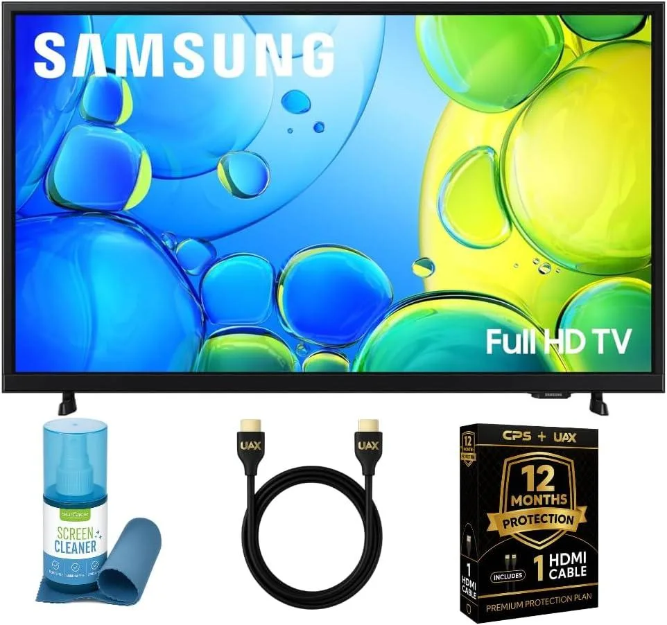 Samsung 40 inch smart LED TV with slim black bezel and stand