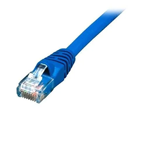 Blue round CAT6A shielded patch cable 25ft with snagless boot and gold contacts