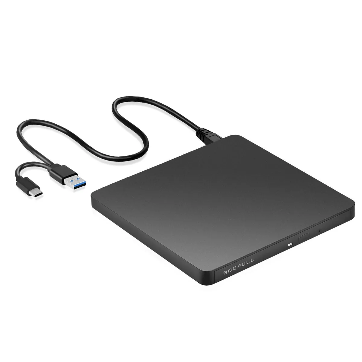 KEHIPI KEHIPI External CD/DVD Duplicator USB 3.0 &amp; USB-C Ultra-Slim .52 in — product photo