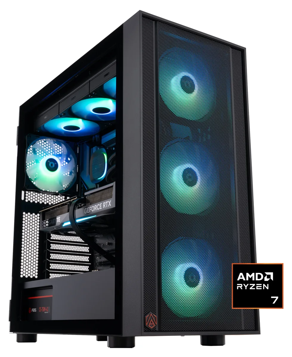 ABS ABS ER9800X3D5070TI2 gaming PC Ryzen 7 9800X3D RTX 5070 Ti 32GB DDR5 2TB NVMe — product photo