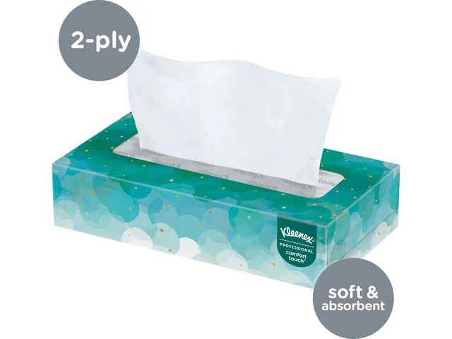 Kleenex Kleenex 21400BX Facial Tissue 100-count 2-ply 8.3" x 7.8" cleaning — product photo