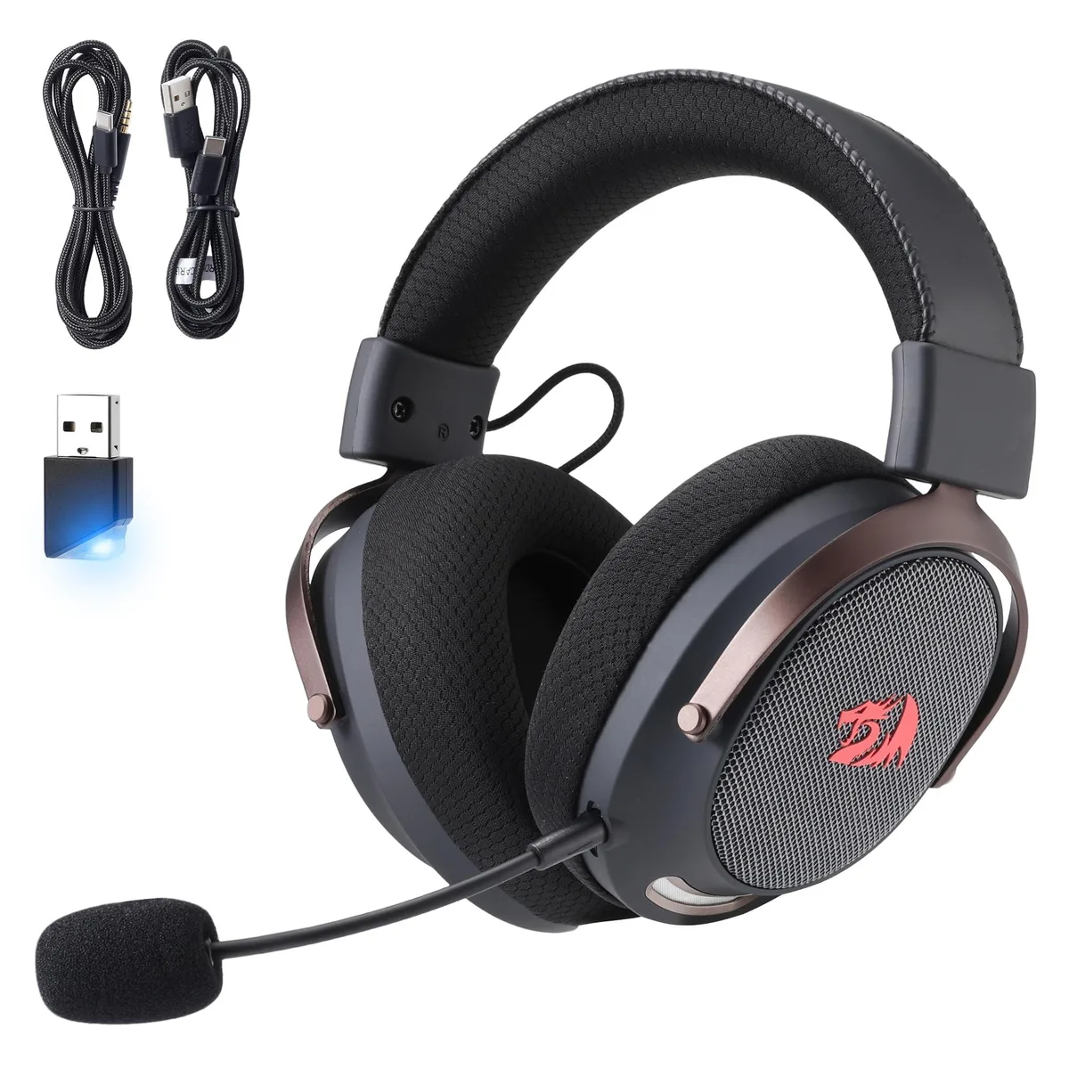 Redragon H858 Wireless Gaming Headset 7.1 53mm Black — product photo