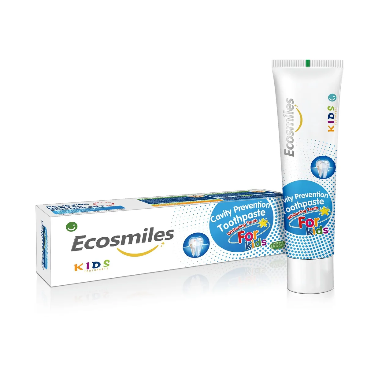 White squeeze tube with strawberry graphics on shelf display