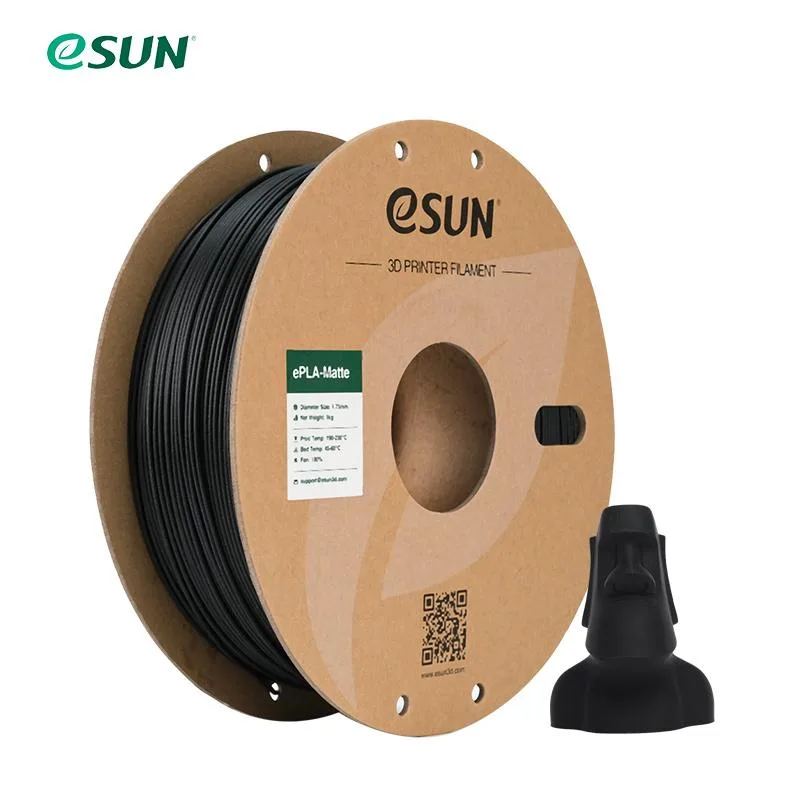 eSUN eSUN Matte PLA Filament 1.75 mm 1 kg Deep Black — product photo