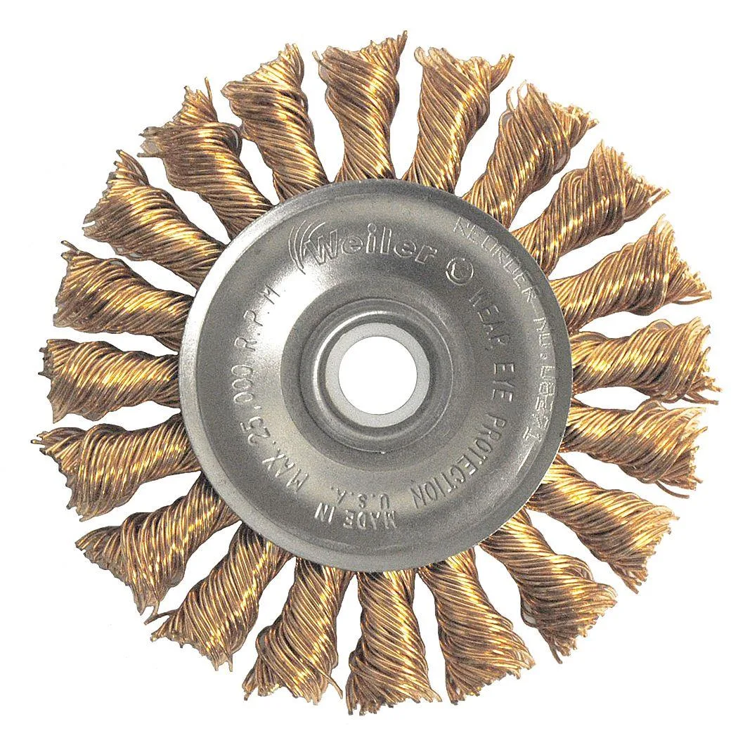 Weiler Weiler 13121 4 in Bronze Twist Knot Wire Wheel Brush 5/8-11 Arbor 20000 RPM — product photo