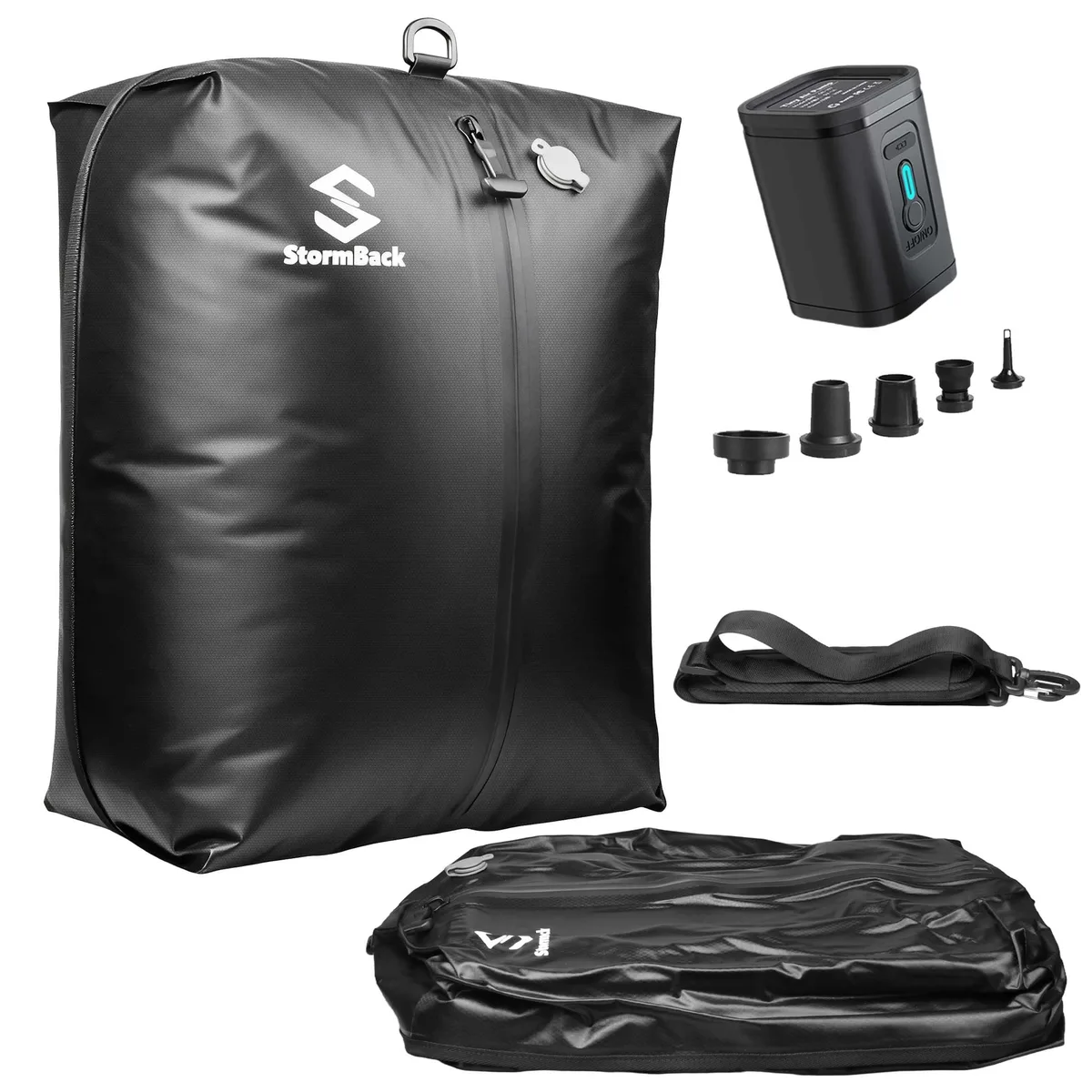 Black TPU vacuum pack with pump and shoulder strap
