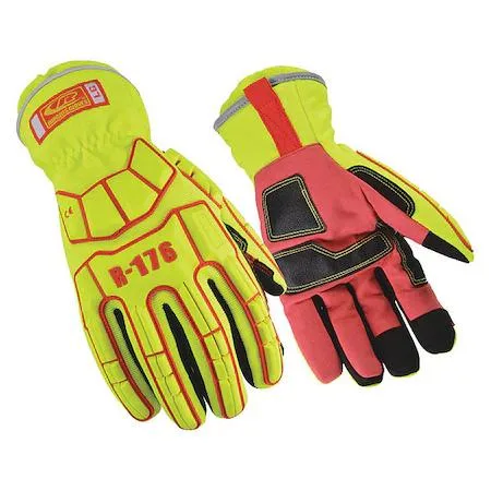Ansell 176 impact-resistant gloves with touchscreen fingertips, synthetic leather palm, nylon mesh back and gauntlet cuff