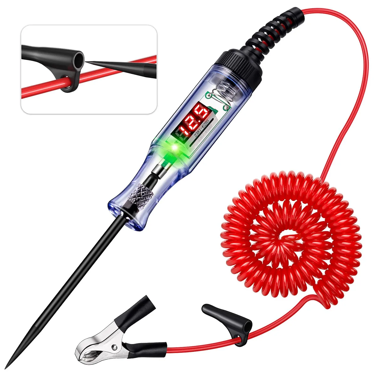 WINAMOO Automotive Test Light 5-120V LED Digital Voltage Display 96in Probe — product photo
