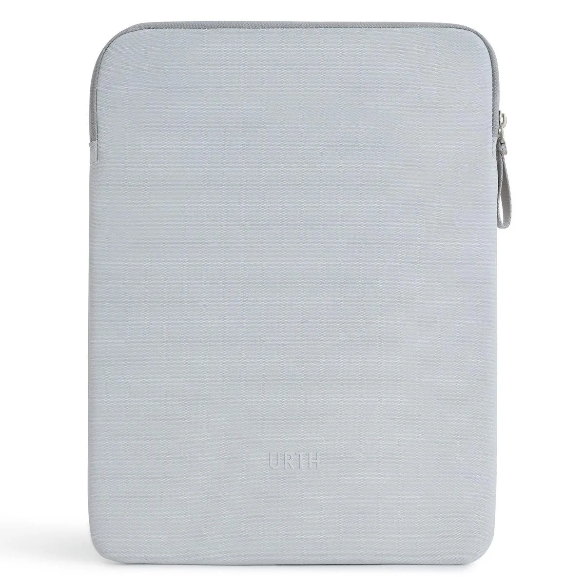 Ash gray laptop sleeve with dual YKK zippers and padded corners