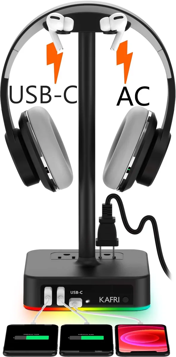  Beyerdynamic KAFRI-H02 RGB Headphone Stand with 2 AC Outlets, 3 USB Ports — product photo