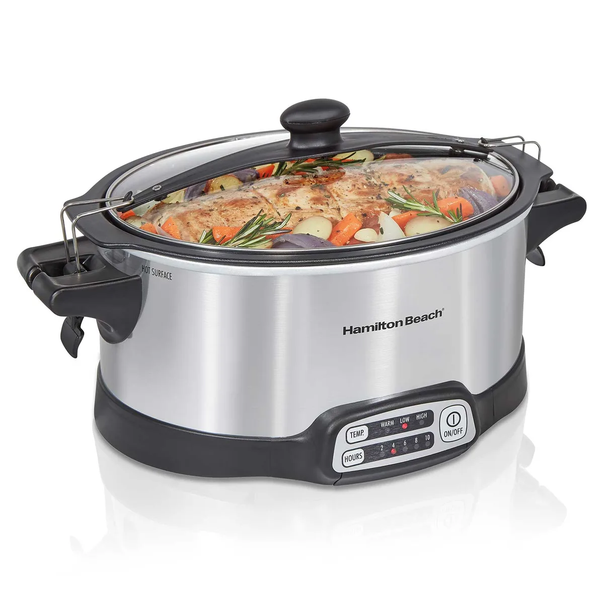 Hamilton Beach Hamilton Beach 33663MN Stay or Go Sear & Cook 6 Quart Slow Cooker Silver — product photo