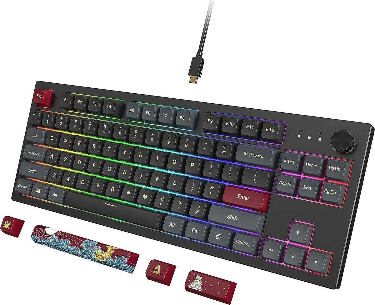 Montech Montech MK87DB Tenkeyless Gaming Keyboard Brown Switch Darkness 85 keys RGB 18 mode — product photo
