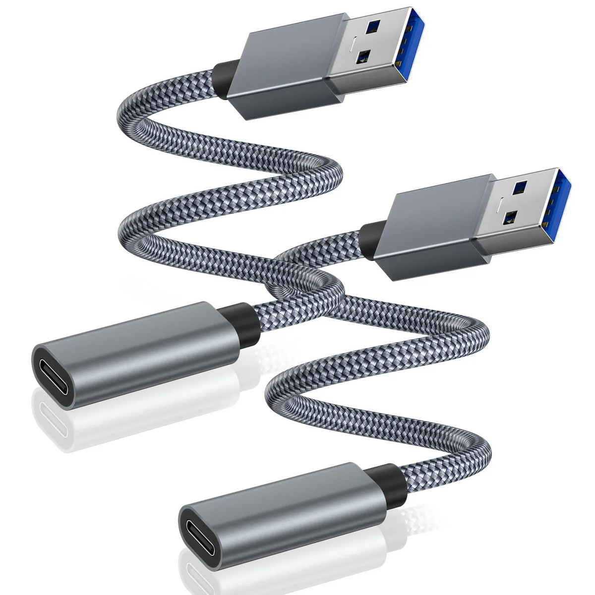 No Sew No Sew USB 3.0 to USB C Adapter 0.75FT 2Pack — product photo