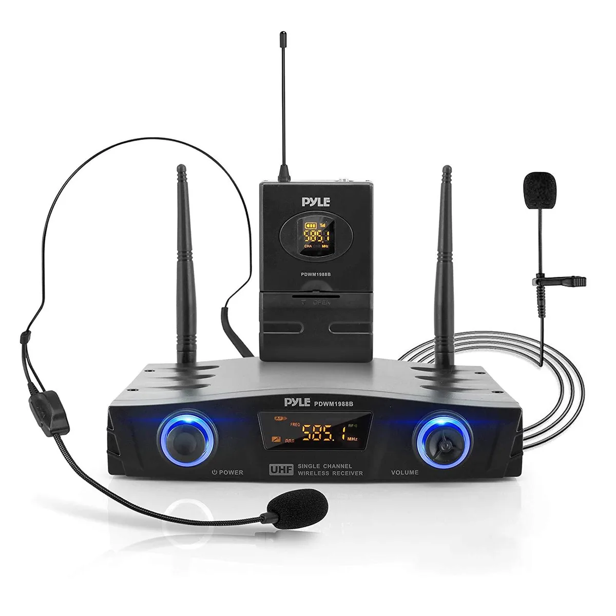 Pyle PDWM1988B 16-Channel UHF Wireless Microphone System — product photo