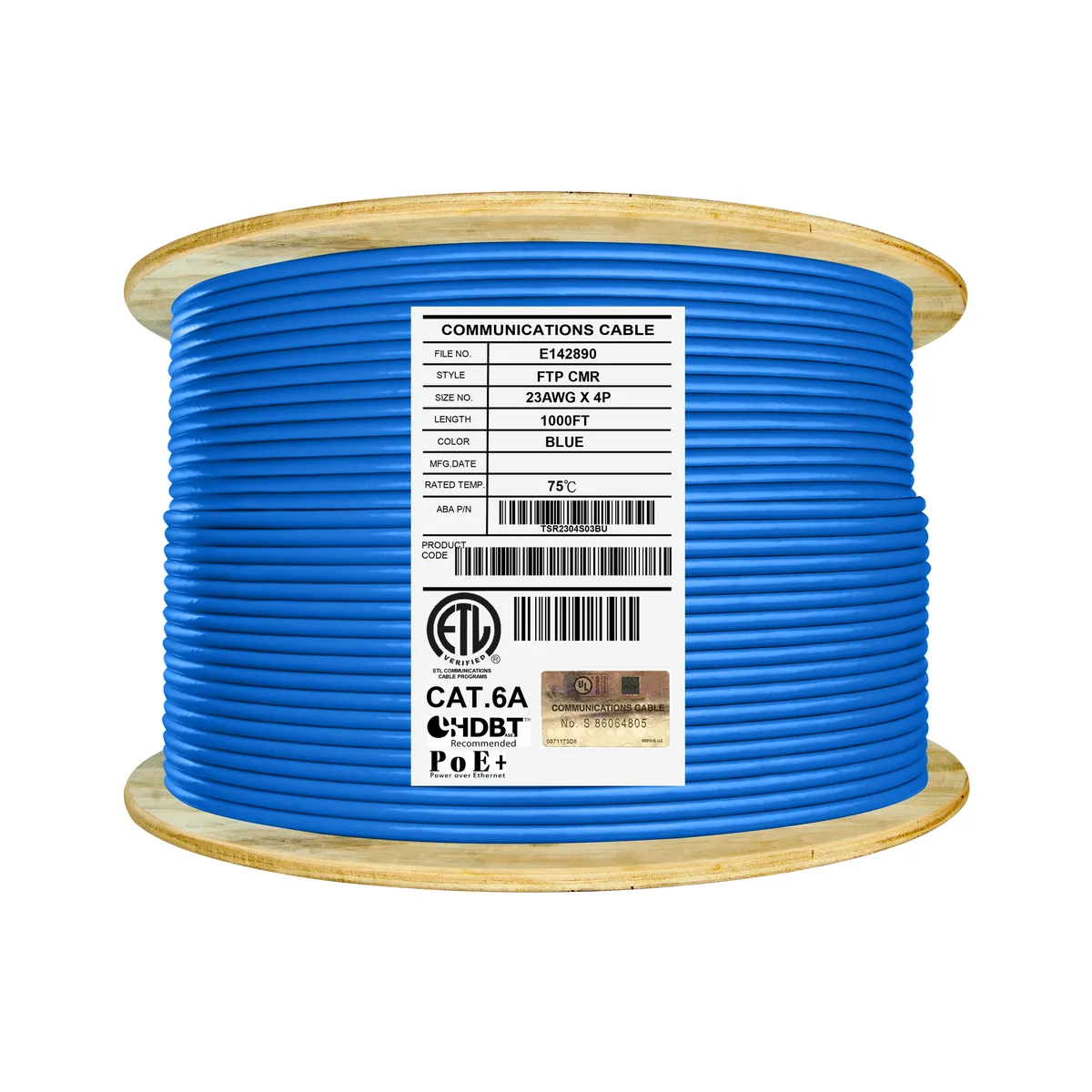 Infinity Cable Products Infinity Cable Products Elite Cat6a Shielded Riser 1000ft 650MHz 23AWG Blue video accessory — product photo