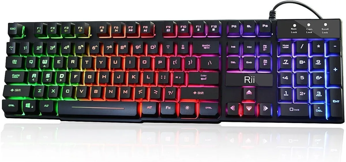  Riitek RK100+ 105-Key Rainbow Backlit Gaming Keyboard — product photo