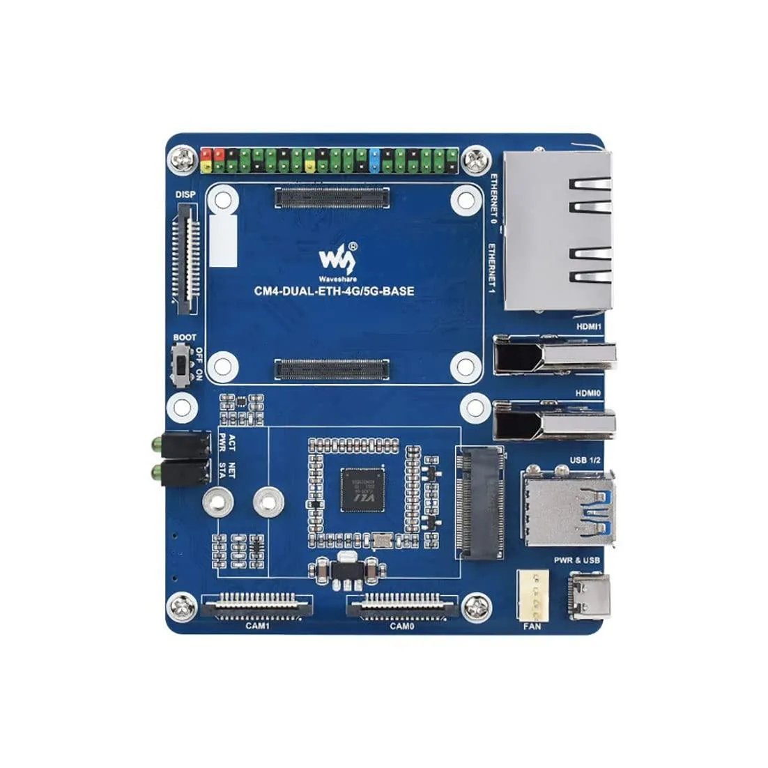 LORDWORLD LORDWORLD Dual Gigabit Ethernet 5G/4G Base Board for CM4 40PIN GPIO — product photo