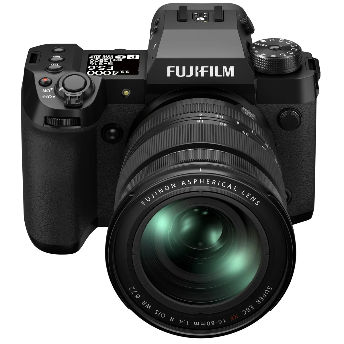 FUJIFILM FUJIFILM X-H2 40.2MP compact mirrorless camera with XF 16-80mm f/4.0 R OIS WR lens, Black — product photo