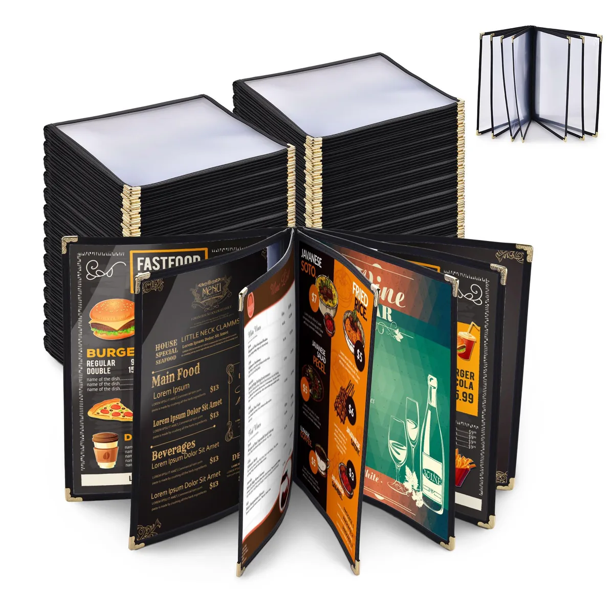 Yescom USA, Inc. Yescom USA, Inc. 26MNC031-811B7-06-30 30-pack 8.5x11" 14-view menu cover accessory — product photo