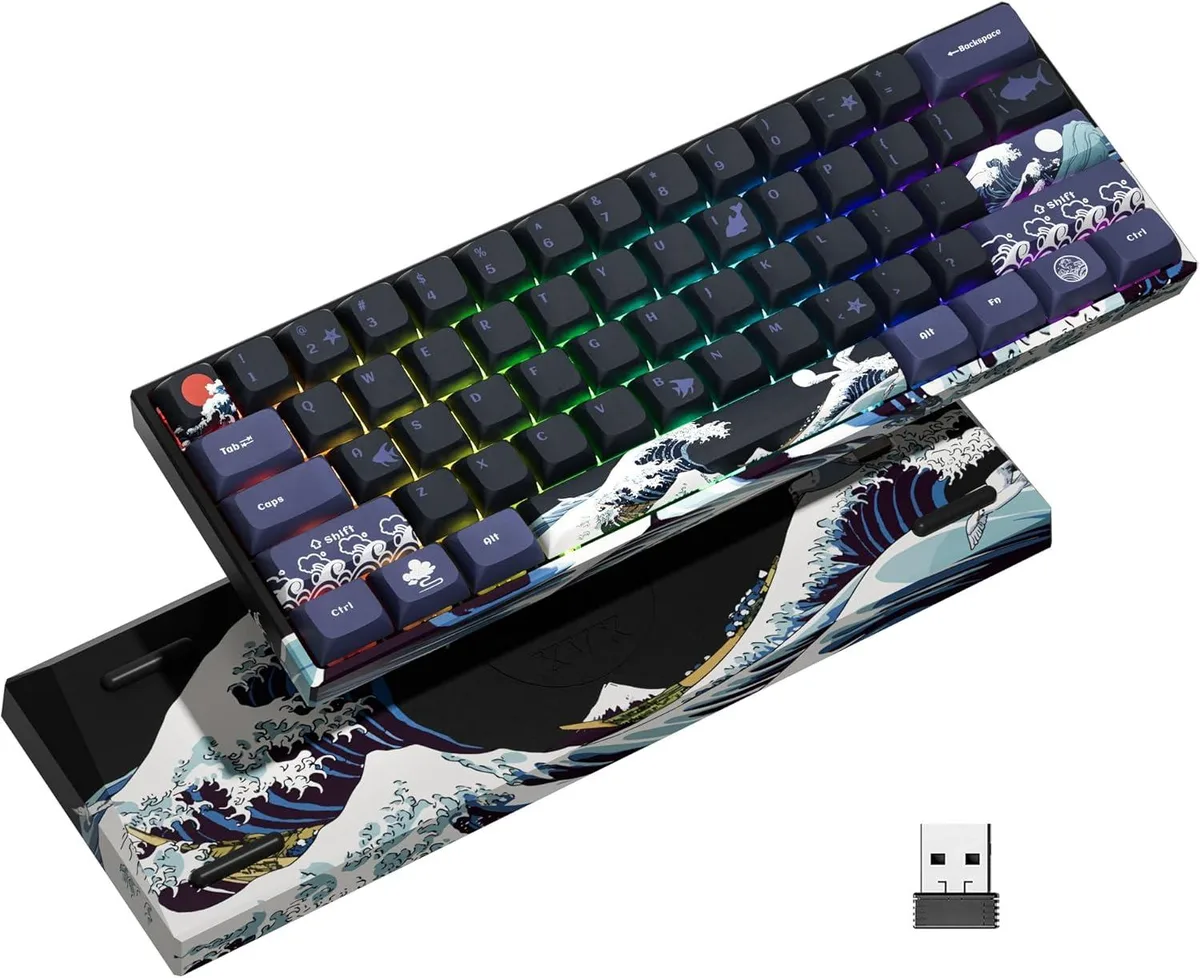 TUKO TUKO 60% Gaming Keyboard Great Wave Off Kanagawa M61 Pro — product photo