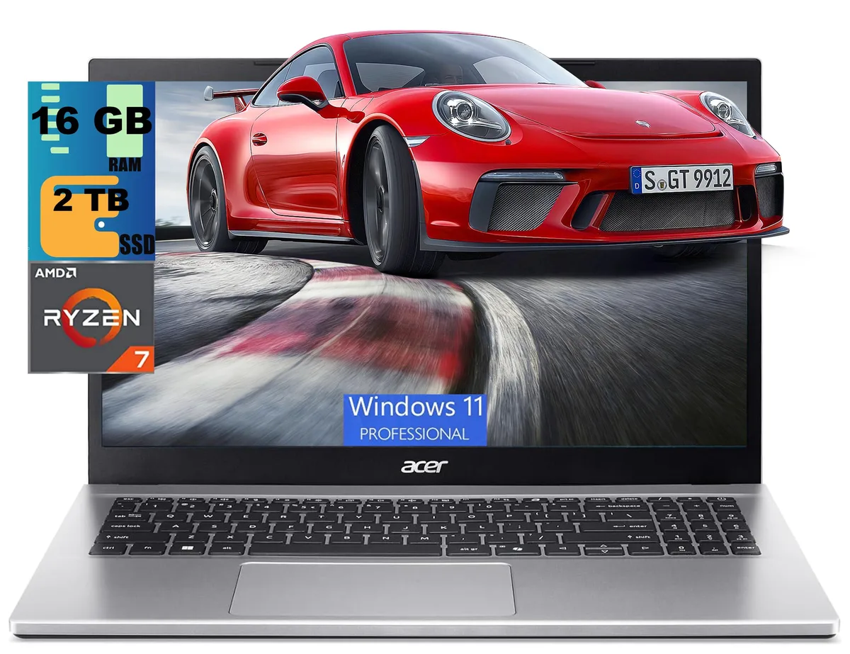 Acer America Acer America Aspire Go 15 laptop Ryzen 7 5825U 16GB 2TB SSD 15.6 FHD Silver — product photo