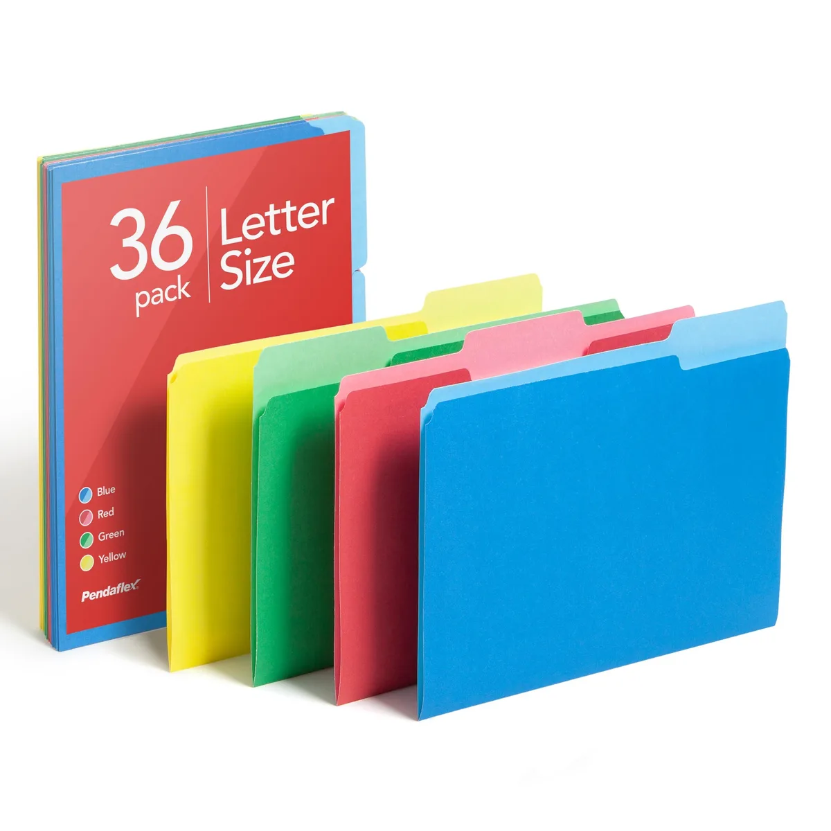 Pendaflex Wallet Folders 36 Pack Letter Size 8.5 x 11 3 Tabs Assorted Colors — product photo