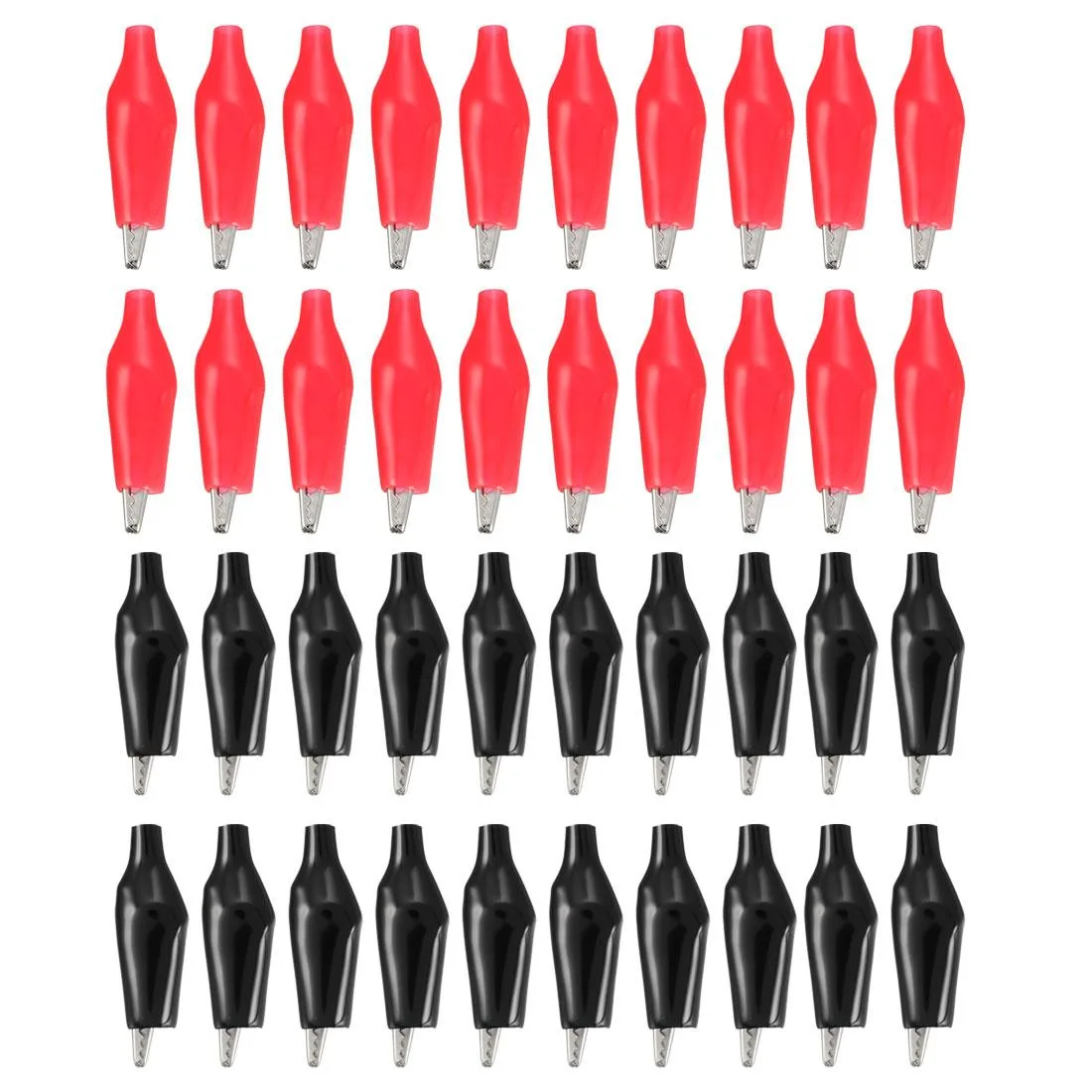 Unique-Bargains Unique-Bargains Alligator Clips 40pcs Red Black 6mm Jaw — product photo