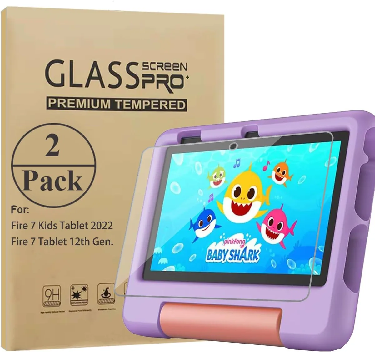 Leelbox Leelbox 2 Pack Screen Protector for 7 2022 Kids Tablet Tempered Glass Film — product photo