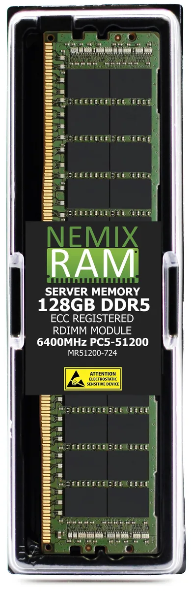 NEMIX RAM NEMIX RAM 128GB DDR5 6400MHz CL52 2Rx4 1.1V ECC RDIMM memory upgrade — product photo