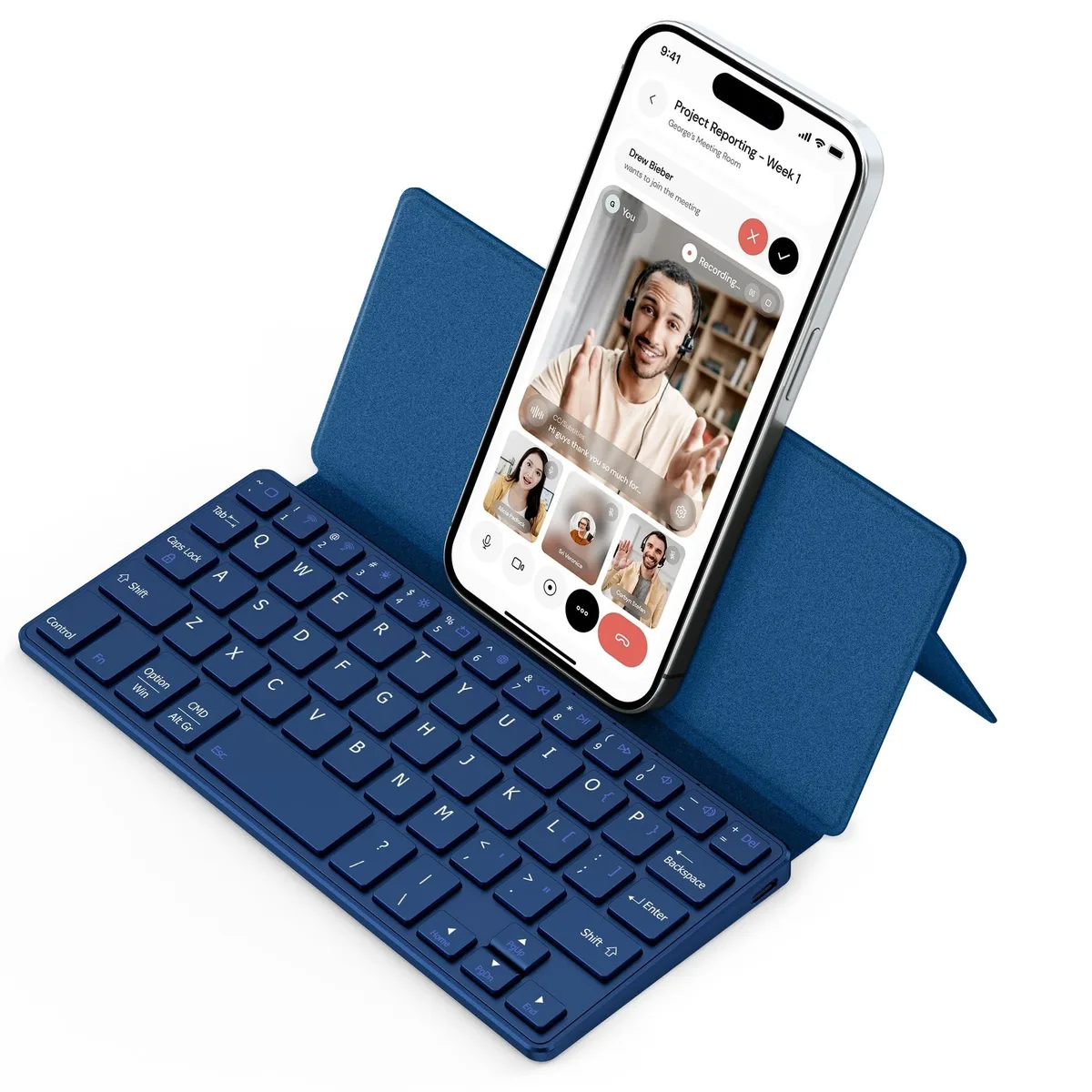 Avantalk Avantalk Folding Keyboard with Stand Ocean Blue 2 in 1 Accessory — product photo