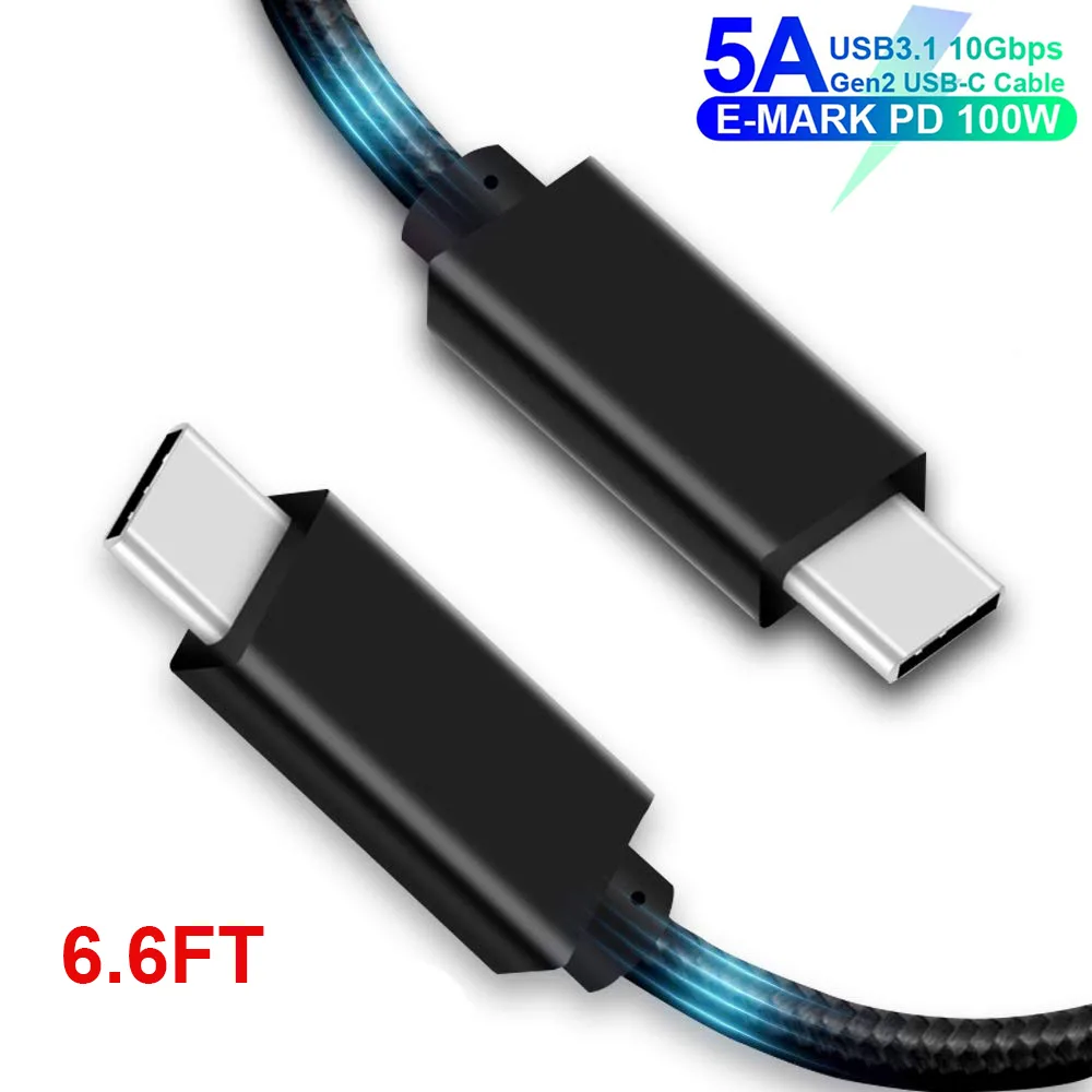 IHDAPP IHDAPP USB C to USB C Cable 6.6FT 100W 10Gbps Thunderbolt 3 Black — product photo