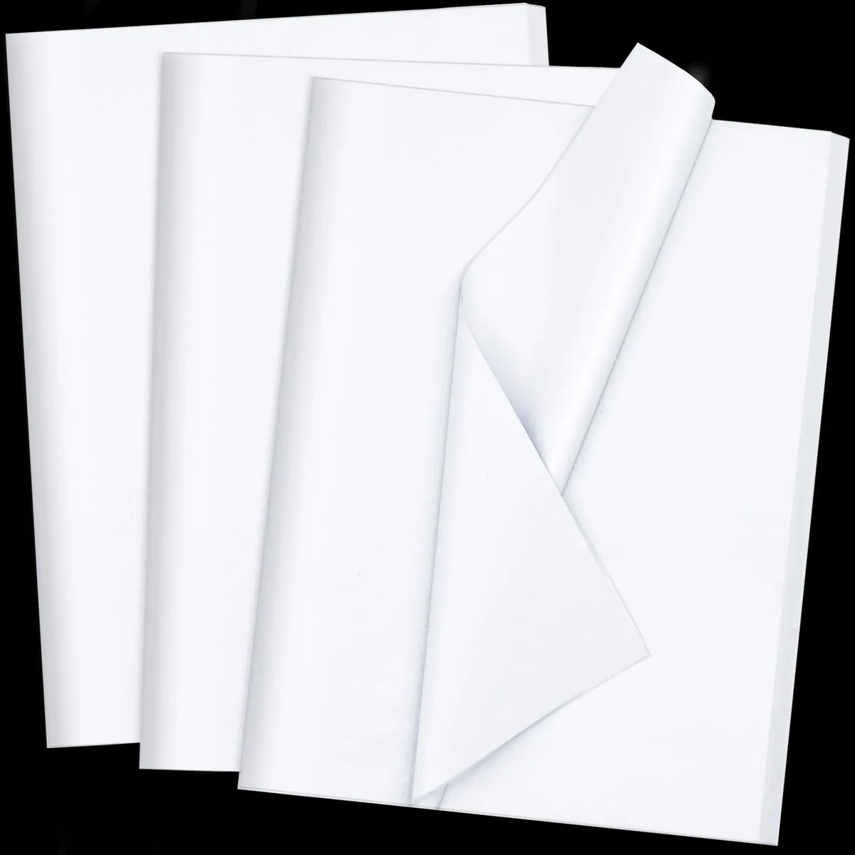 Stack of 100 white tissue paper sheets 14 by 20 inches
