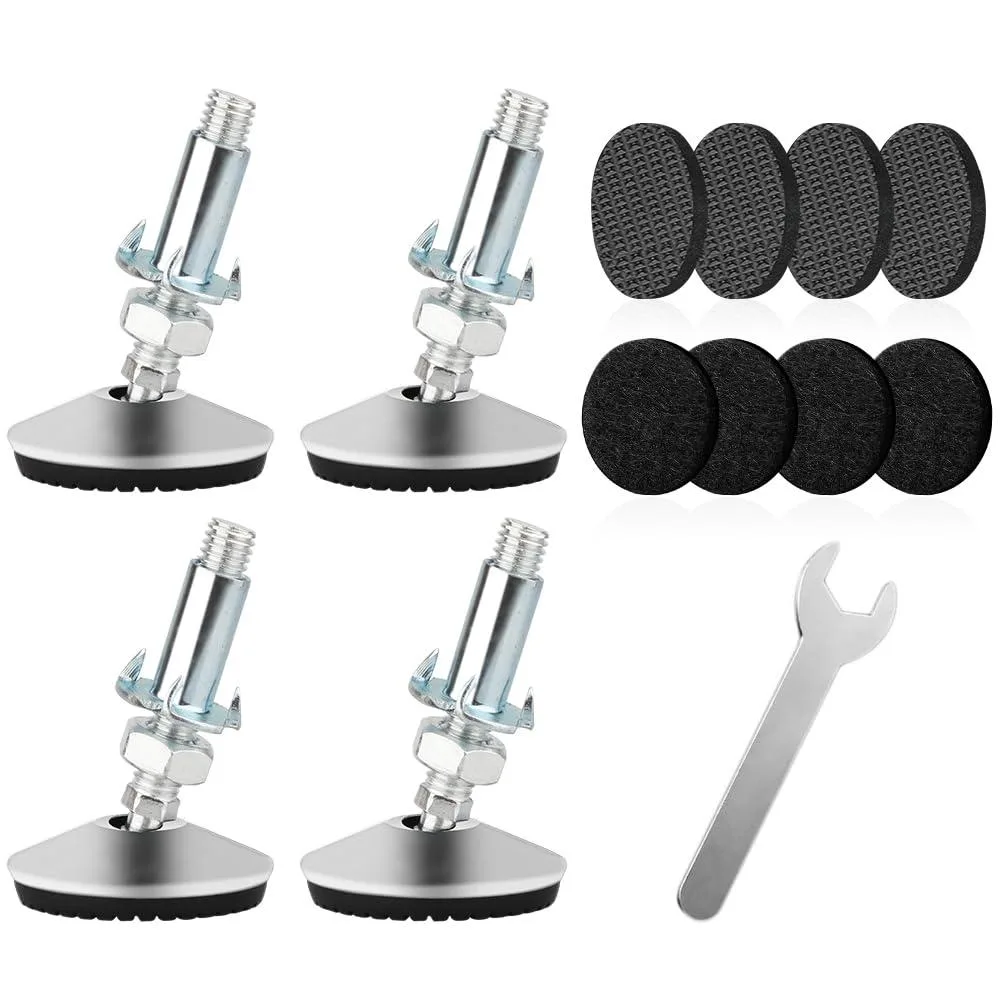 Duratech M10 Swivel Adjustable Leveling Feet 4 Set Silver 50mm Base 50mm Bolt — product photo