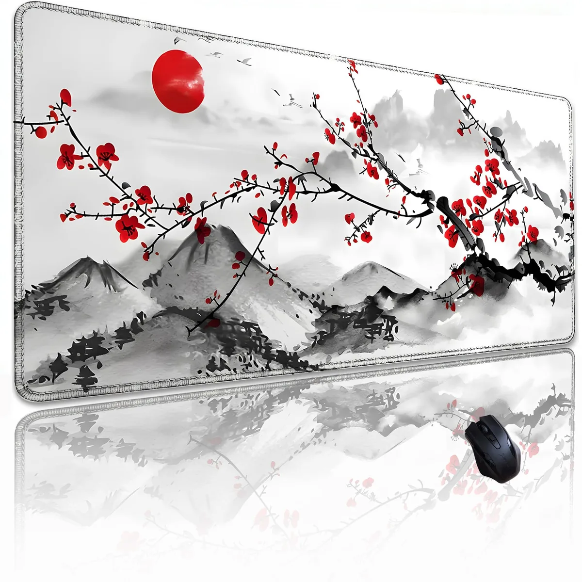  Gudnis CX-SBD13 Mouse Pad 31.5x11.8 Inch Watercolor Cherry Blossom — product photo