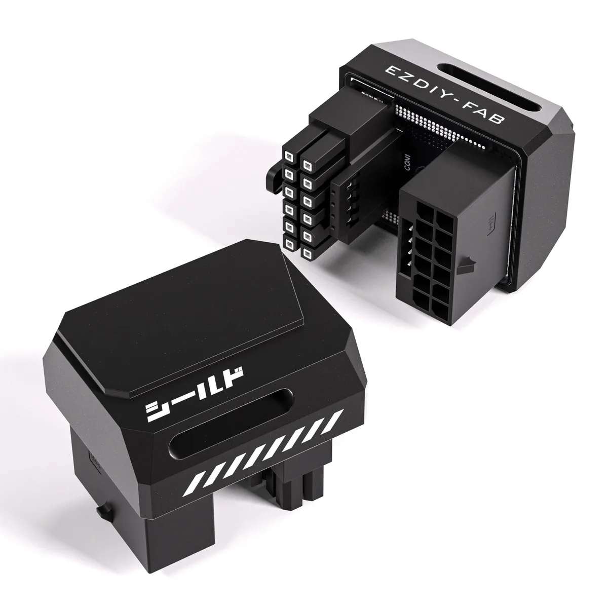 Vszerda Vszerda PCIe 5.1 Adapter 600W 12+4pin 16pin 12VHPWR 180 Degree Right Angle RVS Type Black — product photo